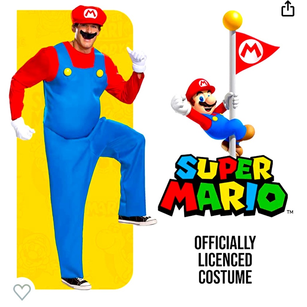 Disguise Men's Mario Deluxe Adult Costume | used only once | like new | xxl